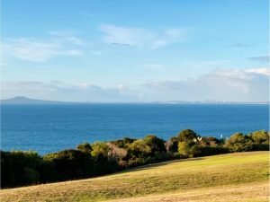 view out towards the city and Rangitoto